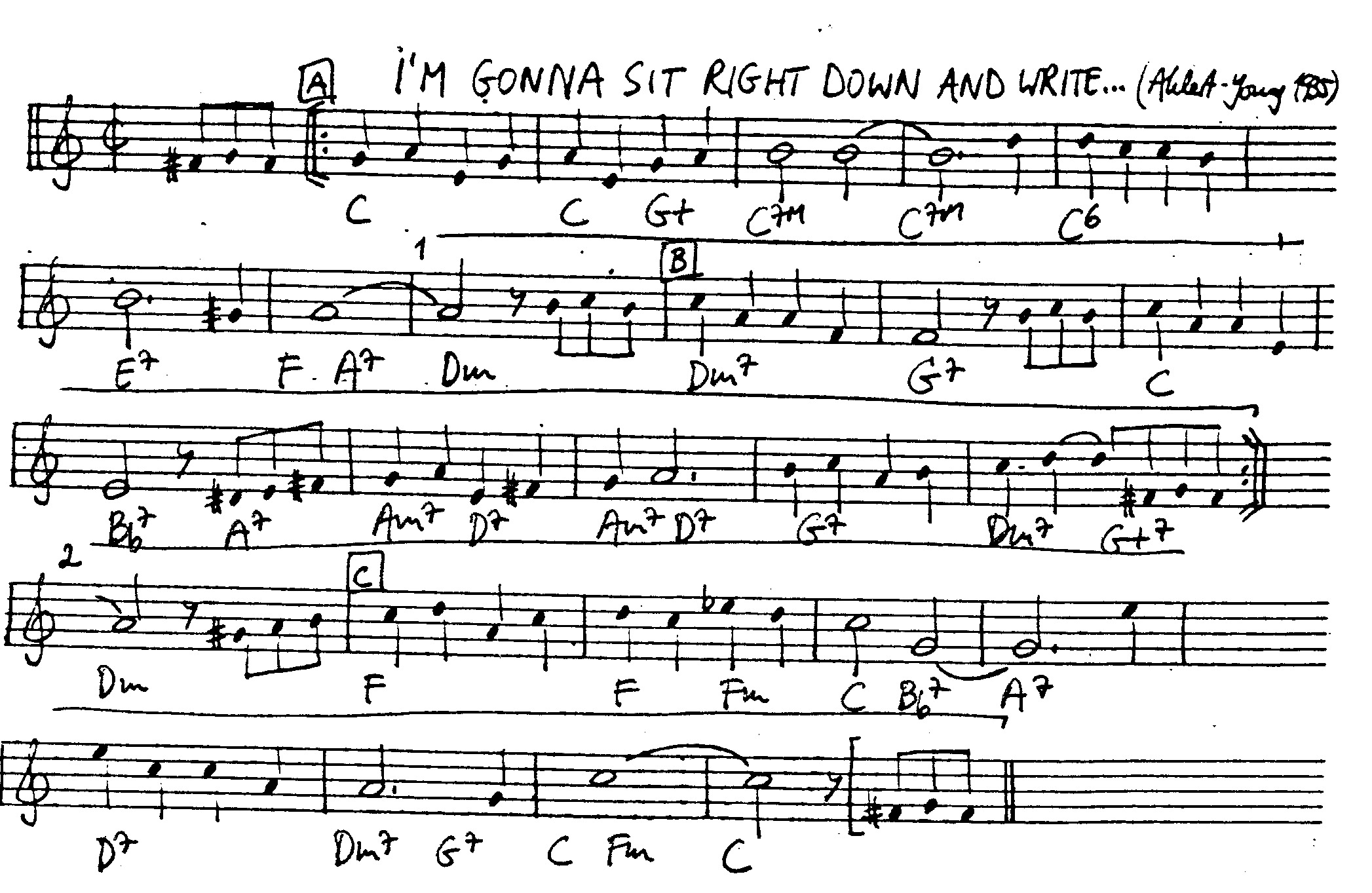 i'm gonna sit right down leadsheet – book us for your next 20s or gatsby event